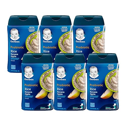 Gerber Baby Cereal Probiotic Rice Banana Apple Baby Cereal Ounce