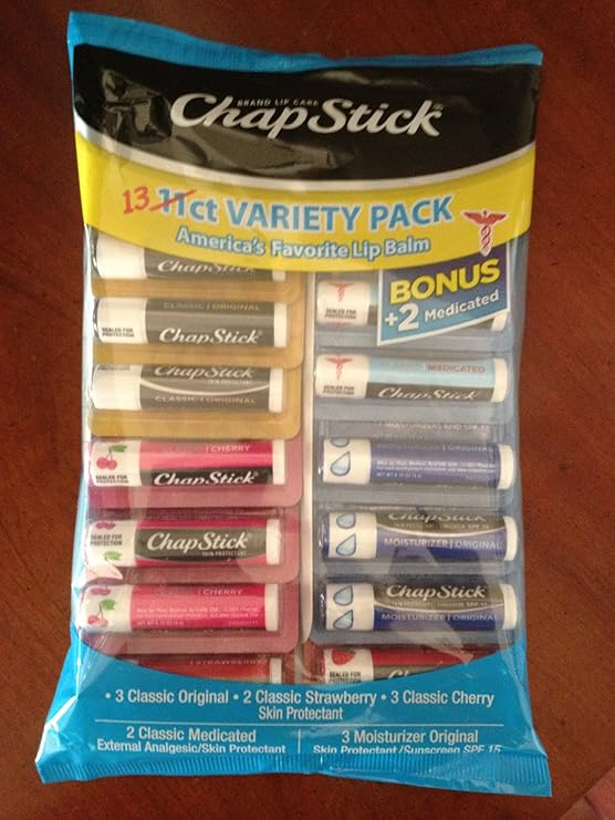 Chapstick 13 Count Variety Pack, Medicated, Sunscreen SPF