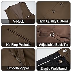 MAGE MALE Men's 3 Pieces Suit Elegant Solid One
