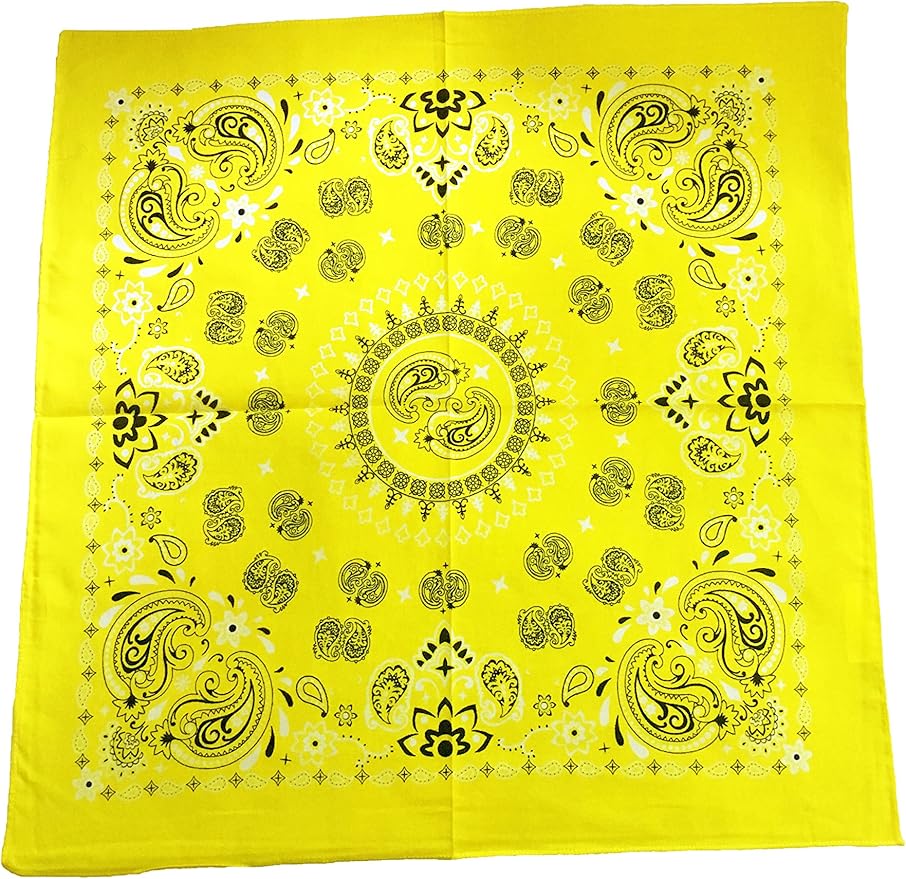 GIRRIJA Yellow Bandanas Cotton Bandanas Paisley Bandanas Men Bandanas