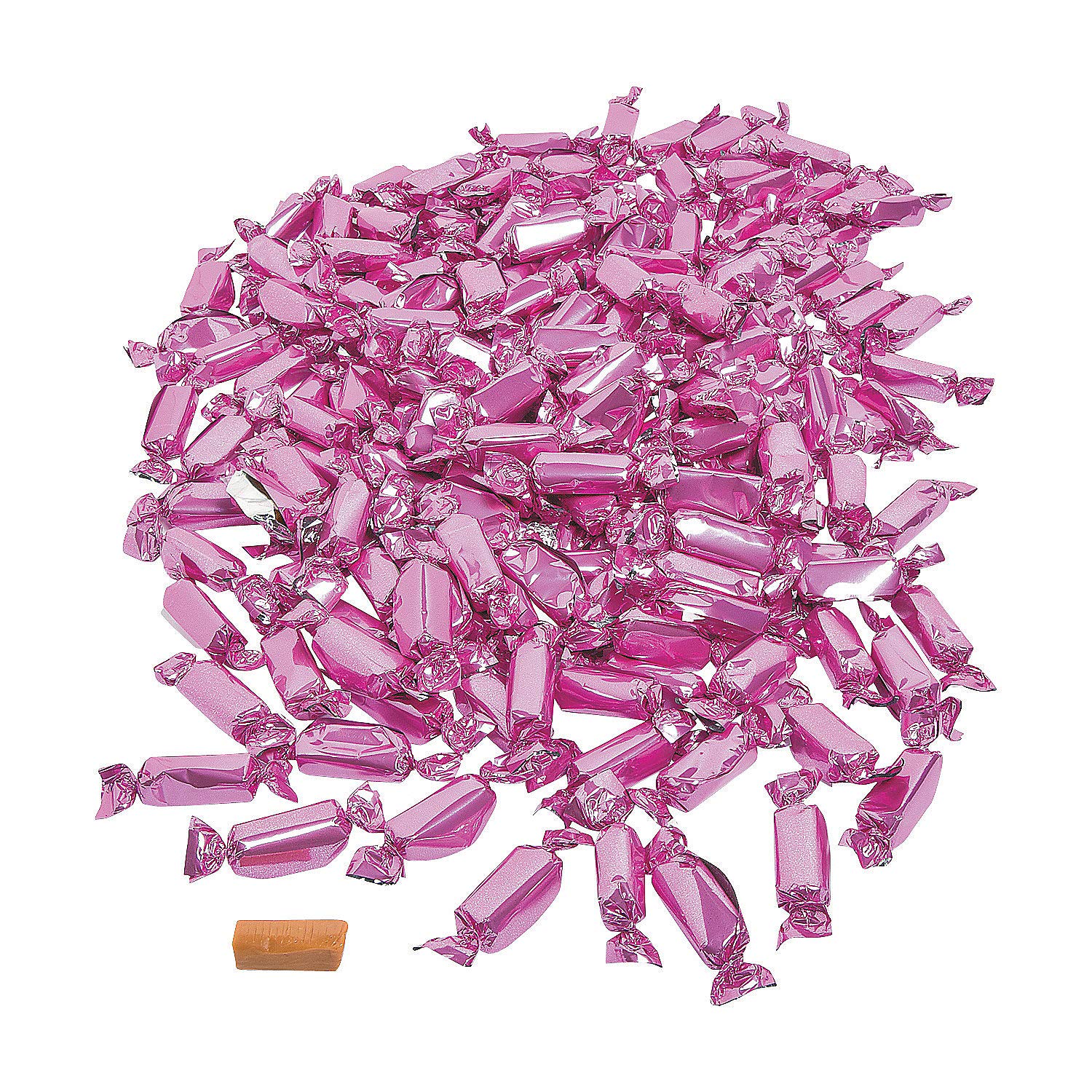 Fun Express Hot Pink Foil Wrapped Caramels (2lbs) for