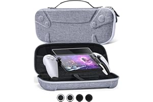 Honghao Carrying Case for PlayStation 5 Portal Remote Player with Screen Protector, Heavy Duty Waterproof PS5 Accessories Protective Bag Cover Case (Grey)