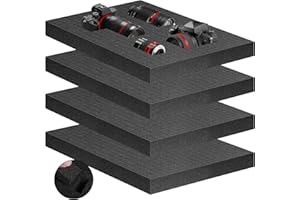 Eunice 4Pcs Polyurethane Foam Inserts -16 x 12 x 1.5 Inch Pick and Pluck Foam Padding Sheets for Tool Box, Camera Storage and Crafts