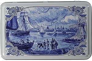 Hellema - Speculaas Spiced Gourmet Cookies in Delft Tin (Dutch) (14 Oz.)