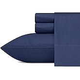 Nautica - Queen Bed Sheets, Cotton Percale Bedding Set with Matching Pillowcases, Crisp & Cool, Lightweight for Year Round Use (Captains Navy)