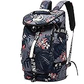 Kalesi Floral Gym Duffle Bag Backpack 4 ways for Women Waterproof with Shoes Compartment for travel Sport Hiking laptop Lightweight