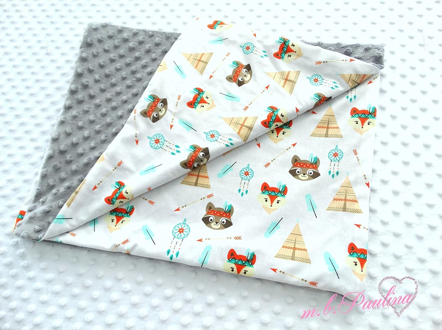 Raccoon Personnalisation Possible Renard Couverture De Bebe Avec Peluche Gris Minky Maison Et Cuisine Produits Handmade Kalchem Com Pl