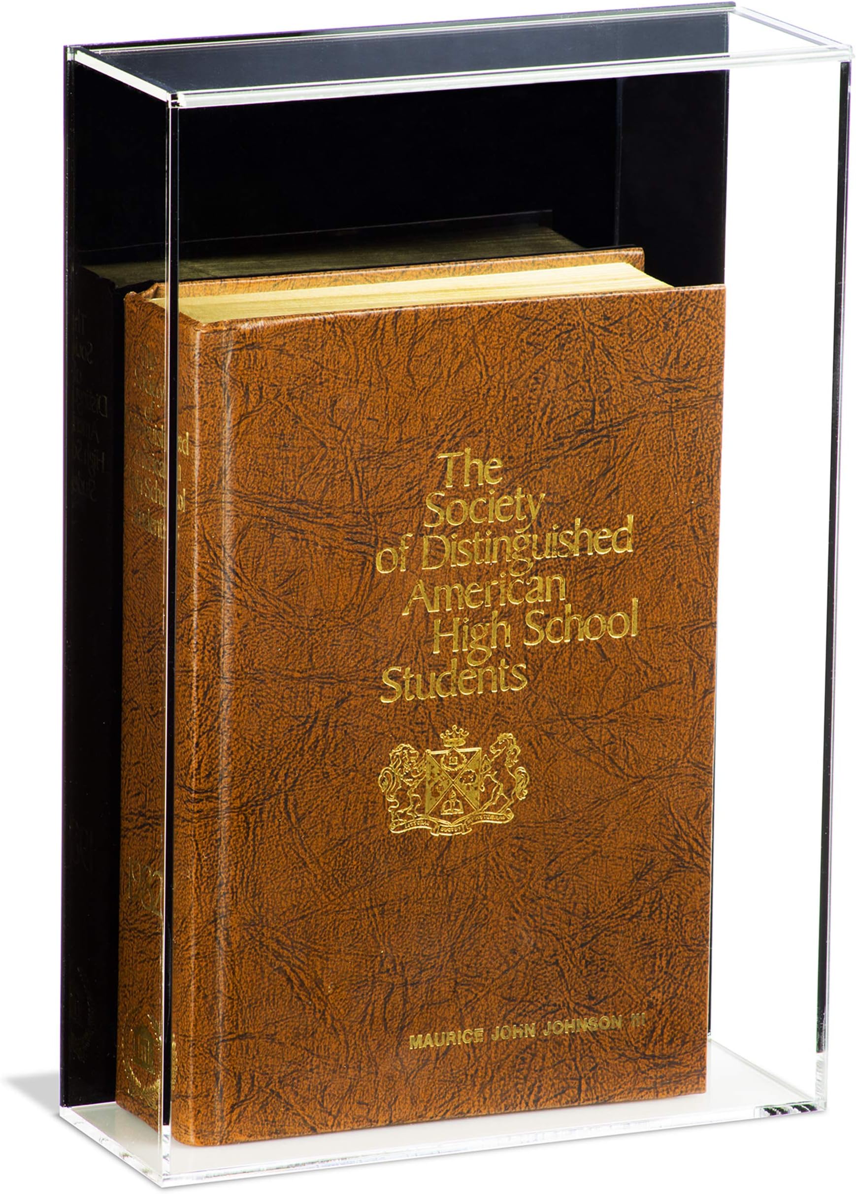 Better Display Cases Acrylic Book Display Case 8" x 3" x 12" with Black Back Wall Mount (A051)