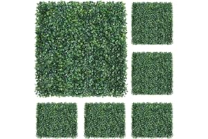 LING RUI Artificial Grass Wall Panels,6Pcs 16"x12" Boxwood Hedge Wall Panels,PE Artificial Grass Backdrop Wall,Faux Greenery Grass Backdrop for Decoration