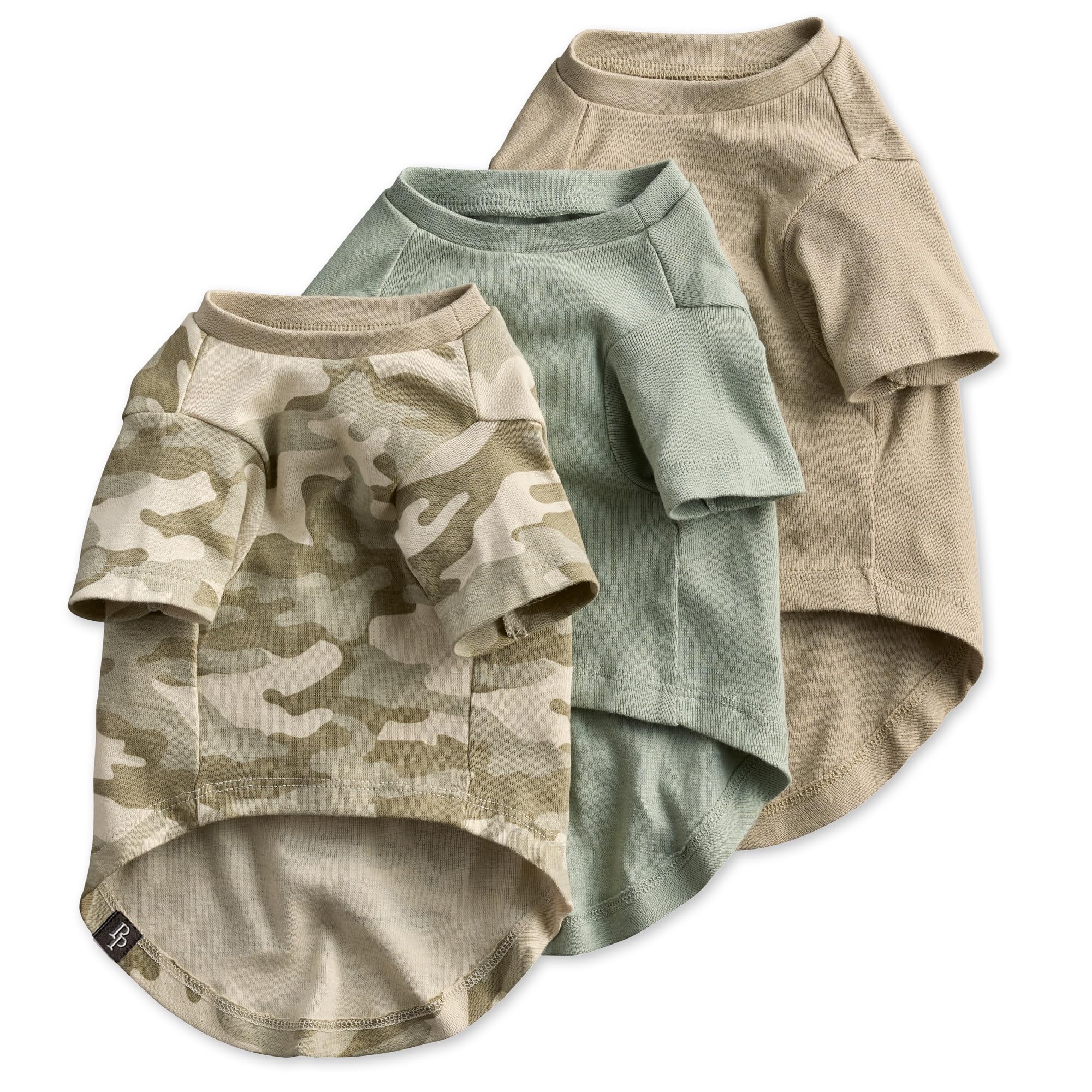 Photo 1 of Pet Passion Toby II - The Perfect Tee, 3 Pack Short Sleeve Pet T-Shirt 100% Organic Cotton Tees Clothes for Small, Medium, Large Dogs??, Sage Camo, X-Large