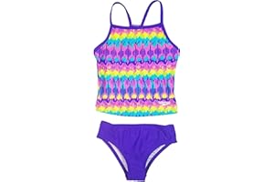 Speedo Girl's Sporty Splice Tankini 2 Piece Swimsuit
