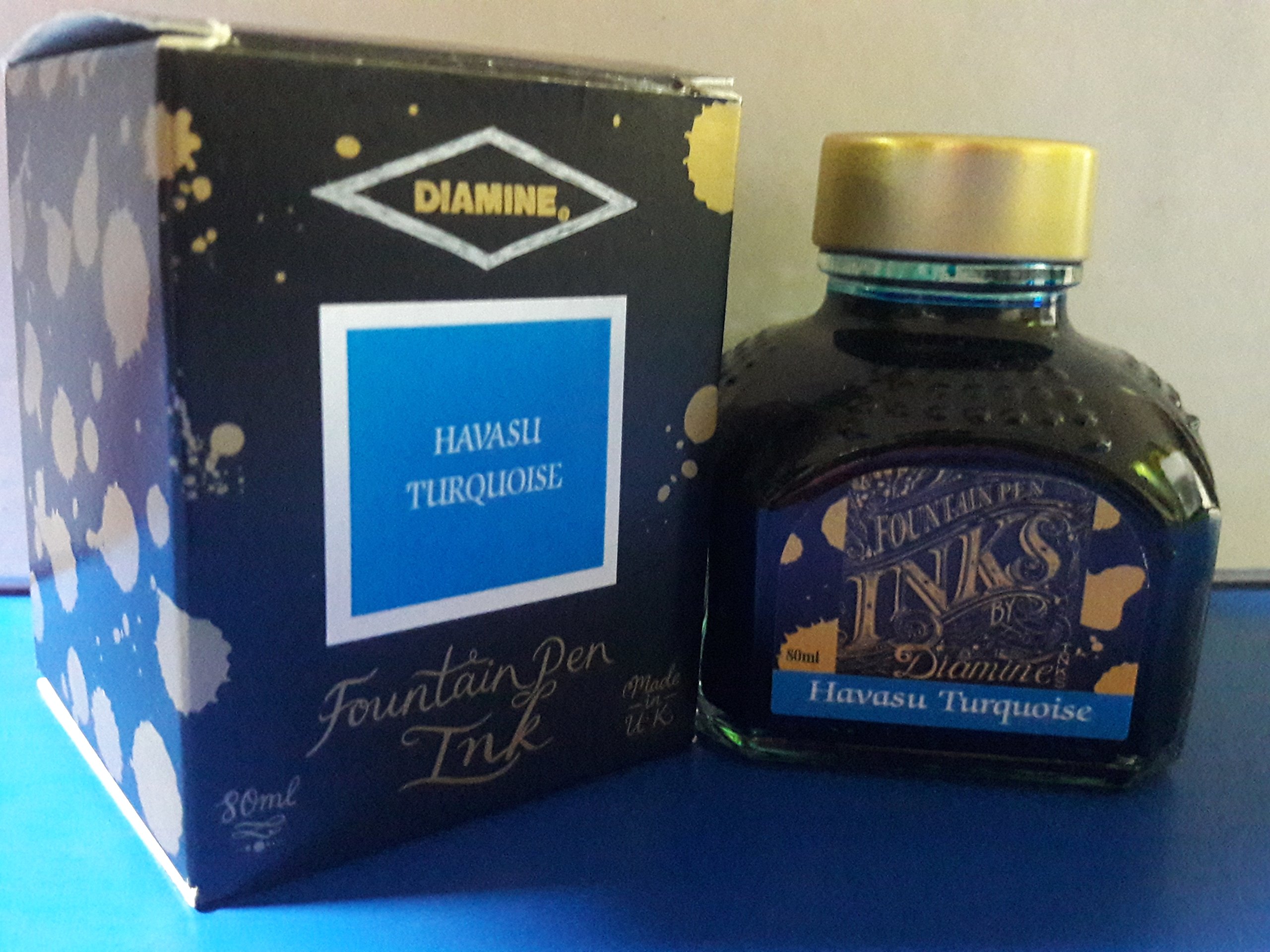Diamine 80ml Havasu Turquoise fountain pen ink bottle
