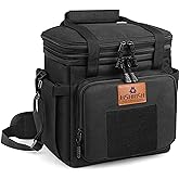 HSHRISH Lunch Box for men, Large Expandable Insulated Lunch Bag, Durable Waterproof Leakproof Tactical Cooler Bag for Adults Men to Work Picnic Beach Day Trips, 24 Cans/16 L, Black