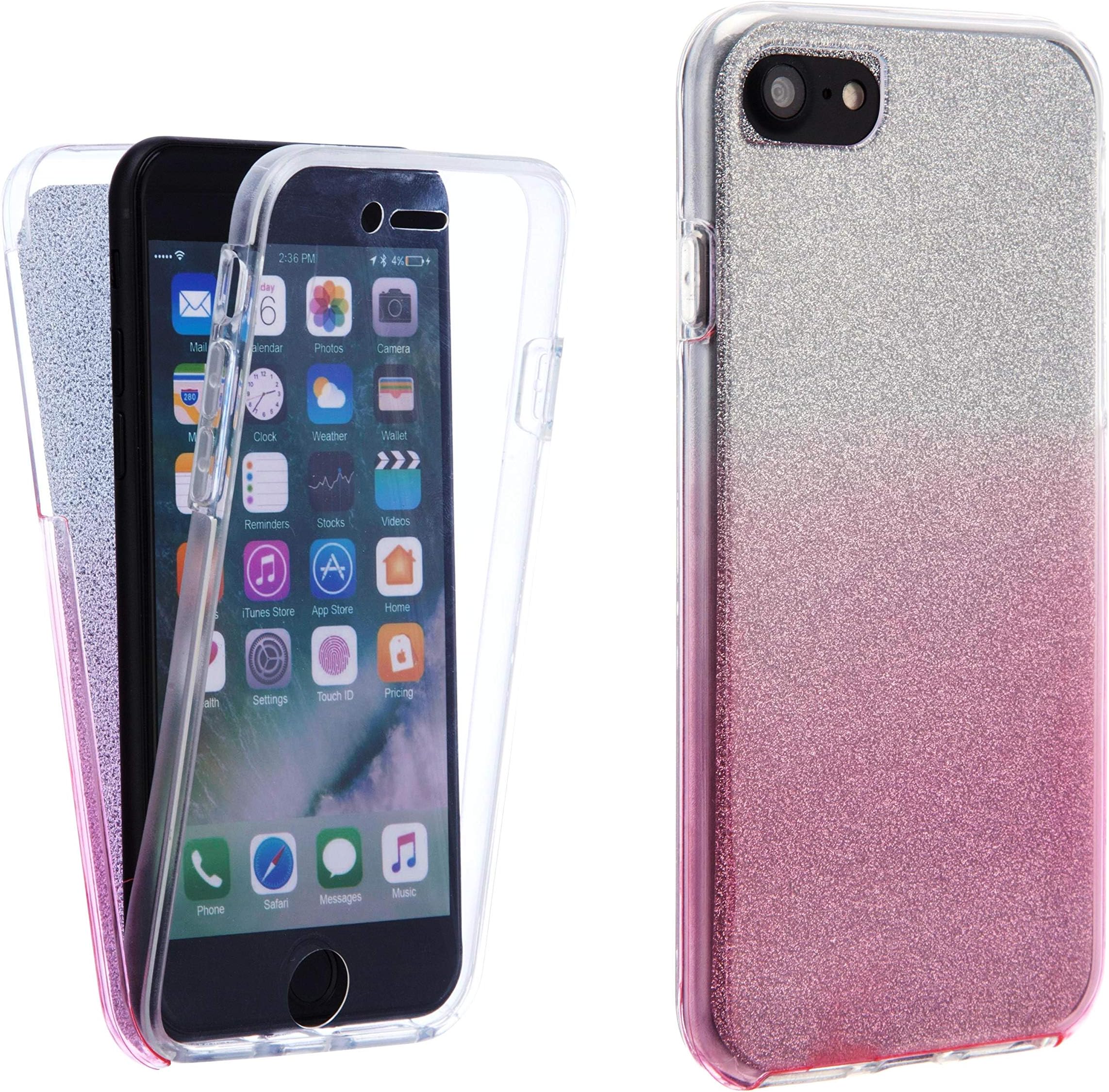 NWNK13® iPhone 6 / iPhone 6S (Size 4.7 inch) Slim Glitter Rose Sparkly Shockproof 360° Protective Front and Back Full Body TPU Case Cover
