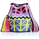 WYOU Designer Collection Wayuu Hand-Crochet Purse, Summer Crossbody Boho Bags for Women, Classy Crochet Beach bag