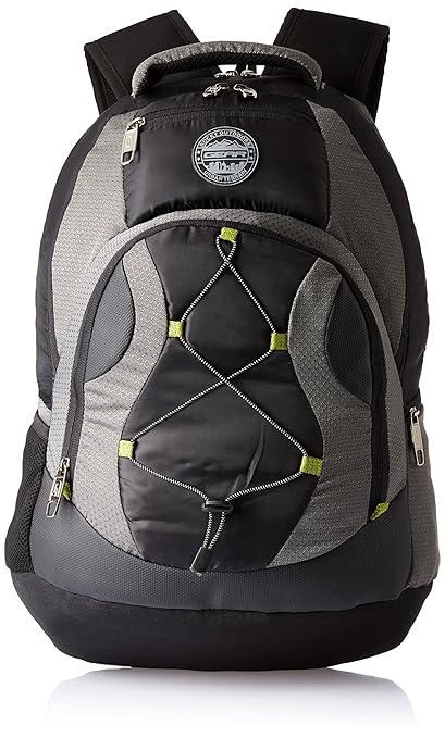 Gear Urban Terrain 32 ltrs Black, Grey and Green Laptop Backpack (LBP00UBT50103)