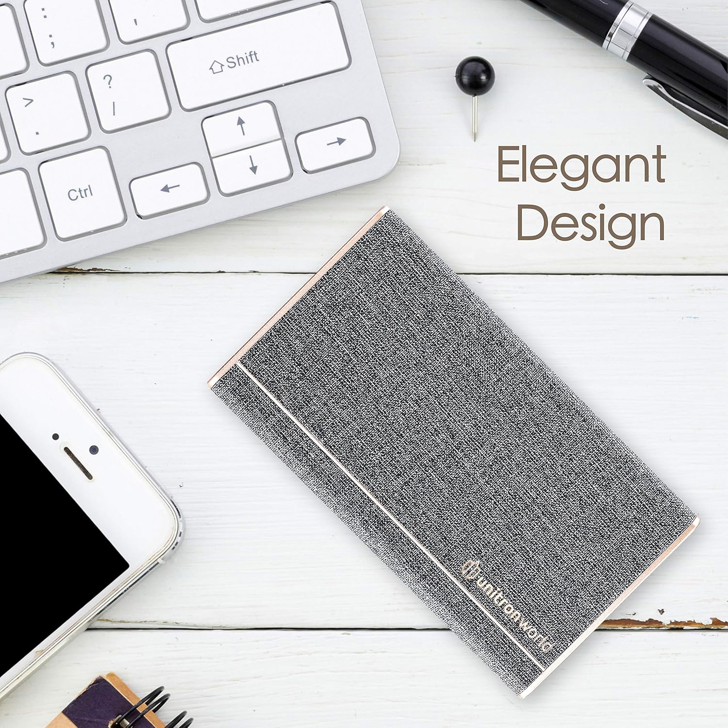 Unitron World Portable Charger Power Bank Ultra Slim Power Bank Portable Phone Charger External Battery Pack High Speed Compatible with iPhone 11 Pro XS X Max 8 6 iPad Android Pixel Samsung | 5000mAh
