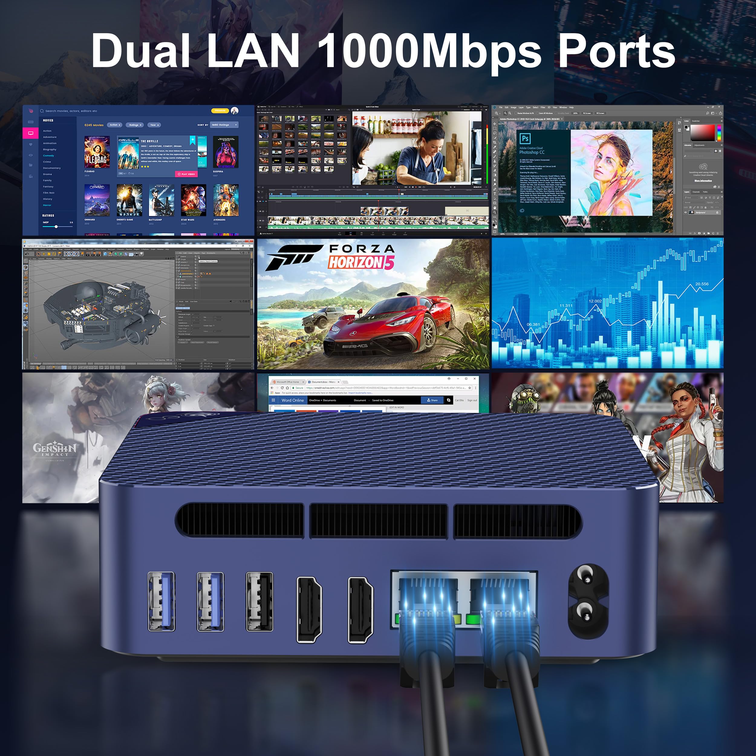 Beelink EQ13 Mini PC, Intel N100 (up to 3.4GHz), 16G DDR4 500G PCIe3.0 SSD,Built-in Power Supply Mini PC,Support Dual LAN, WiFi6, BT5.2, USB3.2, 4K@60hz Dual HDMI Display Micro PC Home/Office