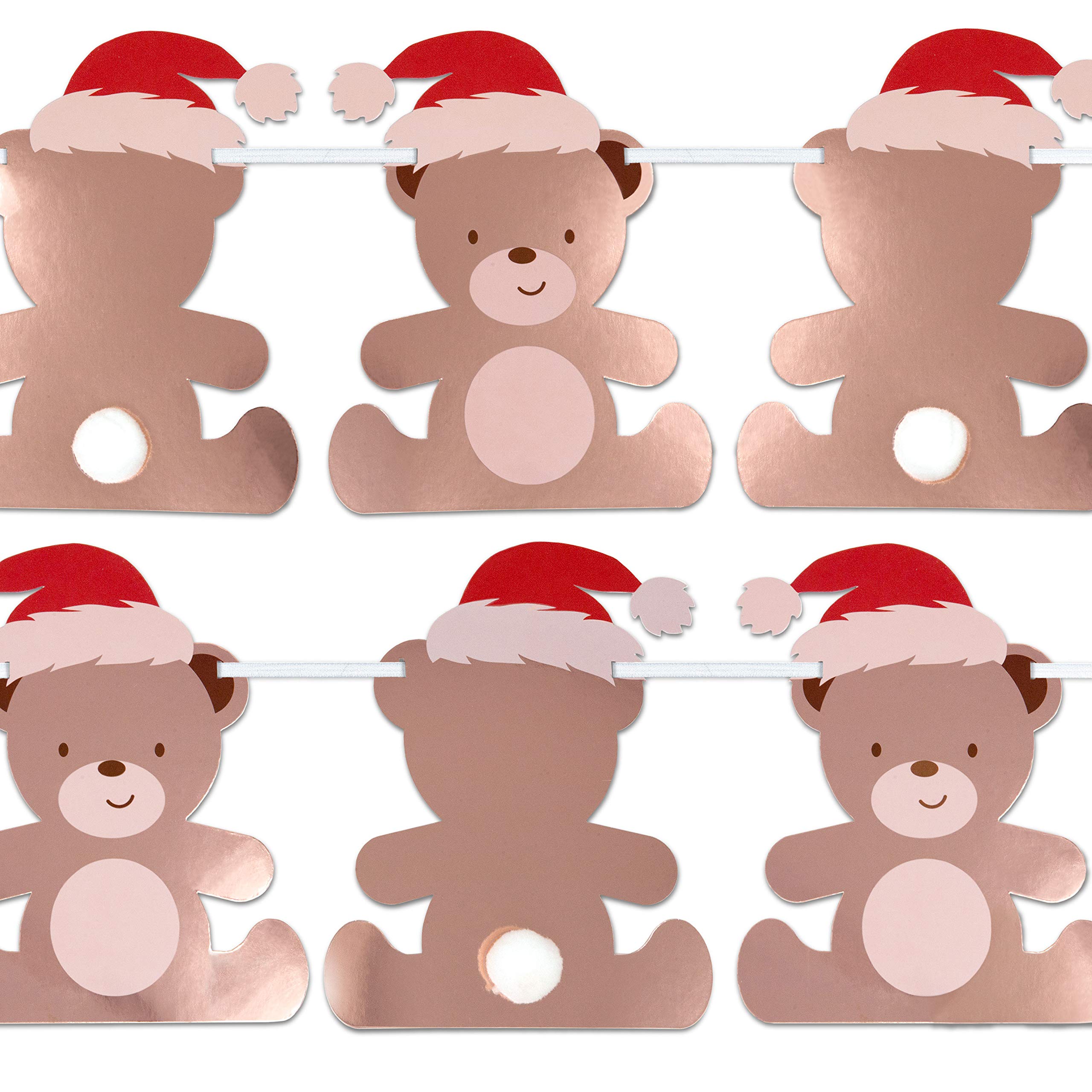 Hatton Gate Teddy Bear Shaped Christmas Santa Bunting 3.5 Metres