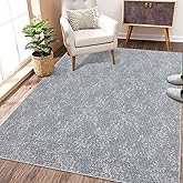 COZYLOOM Washable Rug 8x10 Area Rugs for Living Room Modern Gray Rug Non Slip Throw Rugs Large Area Rug for Bedroom Chenille Low Pile Stain Resistant Carpet for Dining Room Nursery Office 8'x10' Grey