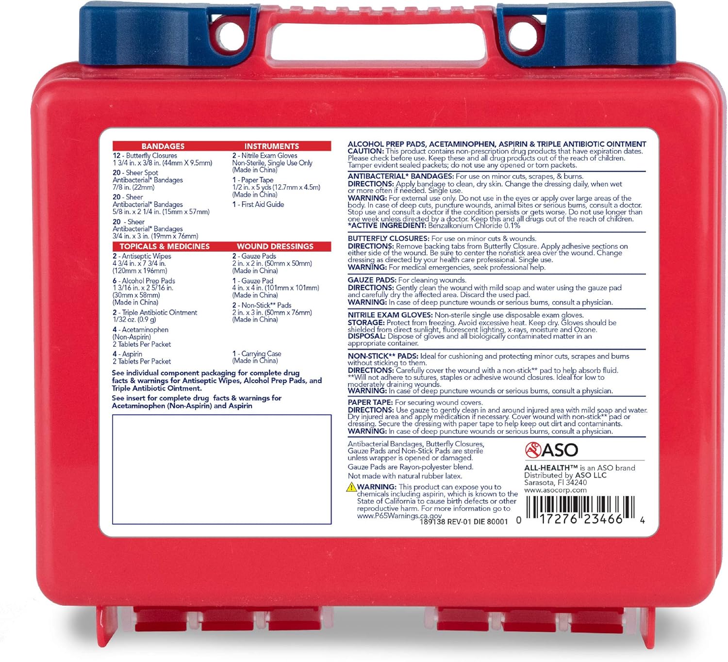 All Health First Aid Kit 100 Pieces: Health & Personal Care