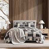Eddie Bauer - Twin Quilt Set, Naturally Soft Cotton Bedding w/a Lightweight Feel for All-Year Comfort, Reversible w/Matching Pillowcase, 2 Piece Bed Set (Antique Brown)