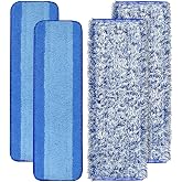 4 Pack Microfiber Cleaning Pad for Bona Mop Safe for Hardwood &amp; Hard Surface Floors Dry Wet Floor Cleaning - Includes 2 Microfiber Cleaning Pad and 2 Dusting Pad - Microfiber Mop Pads for 18Inch Mop