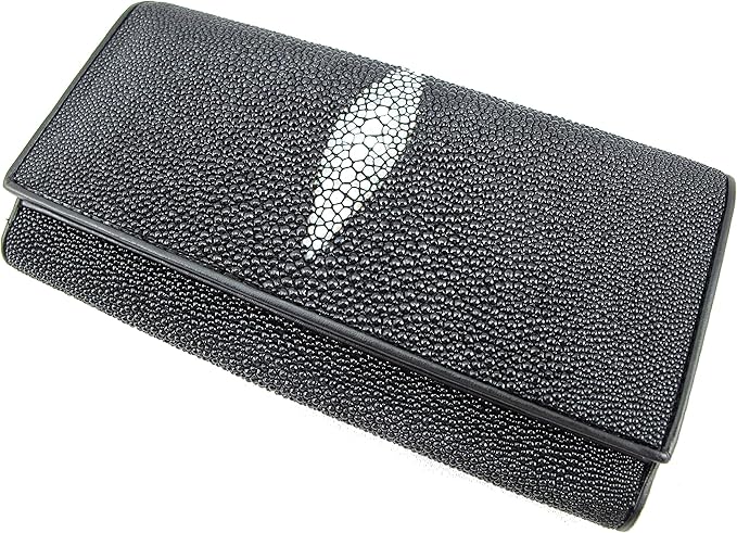 Amazon Pelgio スティングレーエイ革の長財布 黒色 二折 バッグ スーツケース Amazon Pelgio スティングレーエイ革の長財布 黒色 二折 バッグ スーツケース