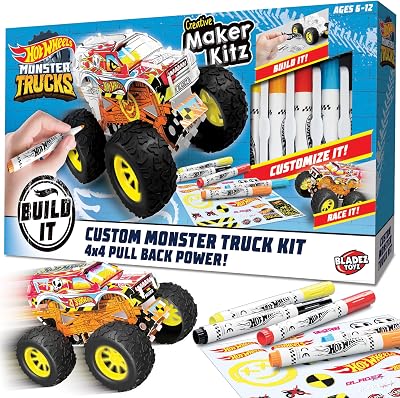 BLADEZ Hot Wheels Make Your Own Monster Truck Art Set with Ramp
