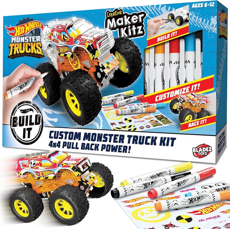 BLADEZ Hot Wheels Make Your Own Monster Truck Art Set with Ramp