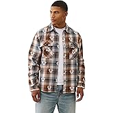 True Religion Men's LS Jacquard Workwear Shirt – Long Sleeve Button-Up Utility Shirt