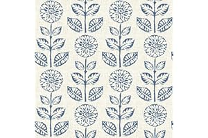 Wudnaye Blue Floral Peel and Stick Wallpaper Blue and White Contact Paper 17in×118in Vintage Floral Self Adhesive Wallpaper Navy Removable Tulip Wall Paper Waterproof for Bathroom Farmhouse Decorative