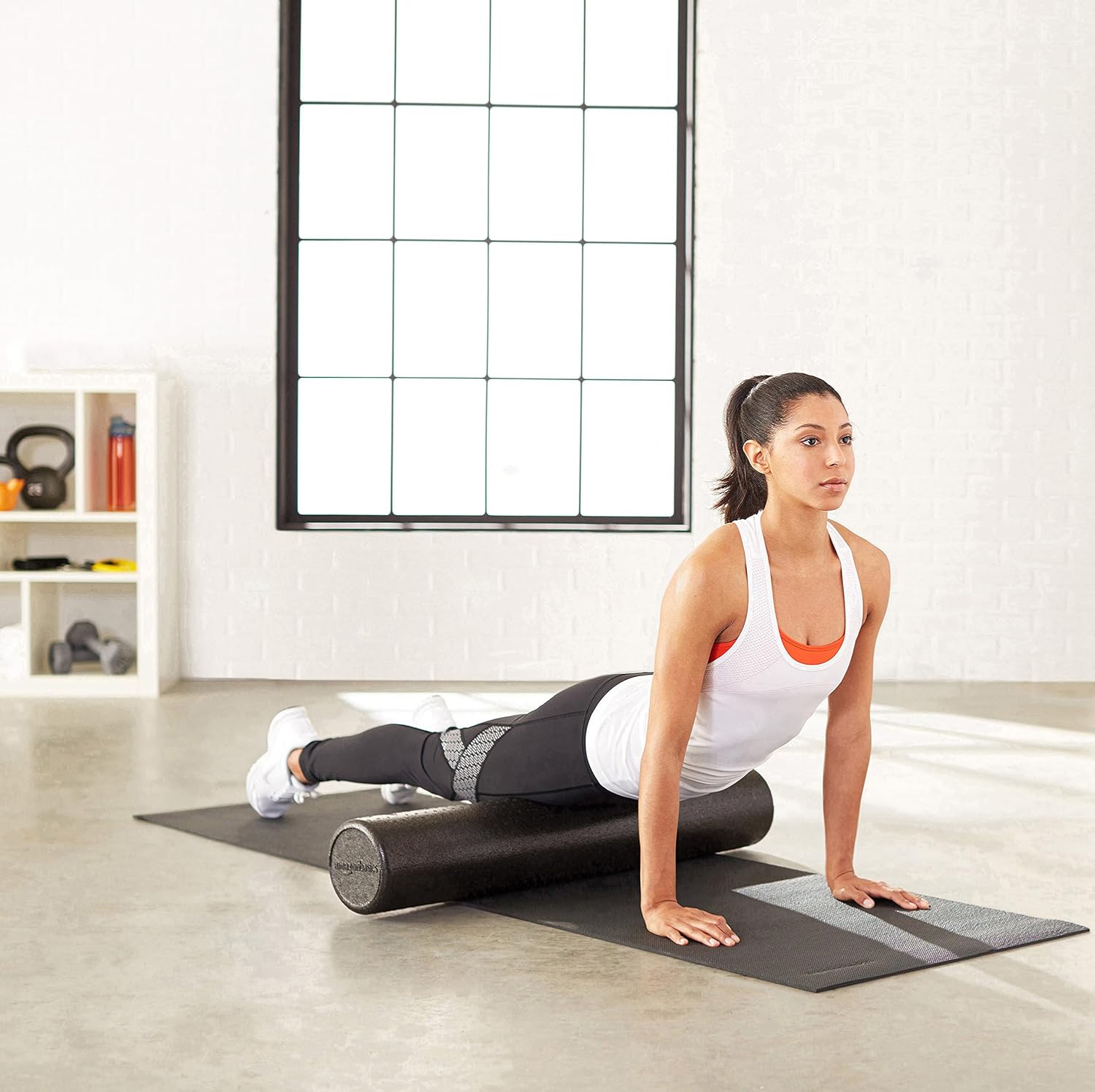 Basics High-Density Round Foam Roller, 36 Inches, Black : Sports & Outdoors