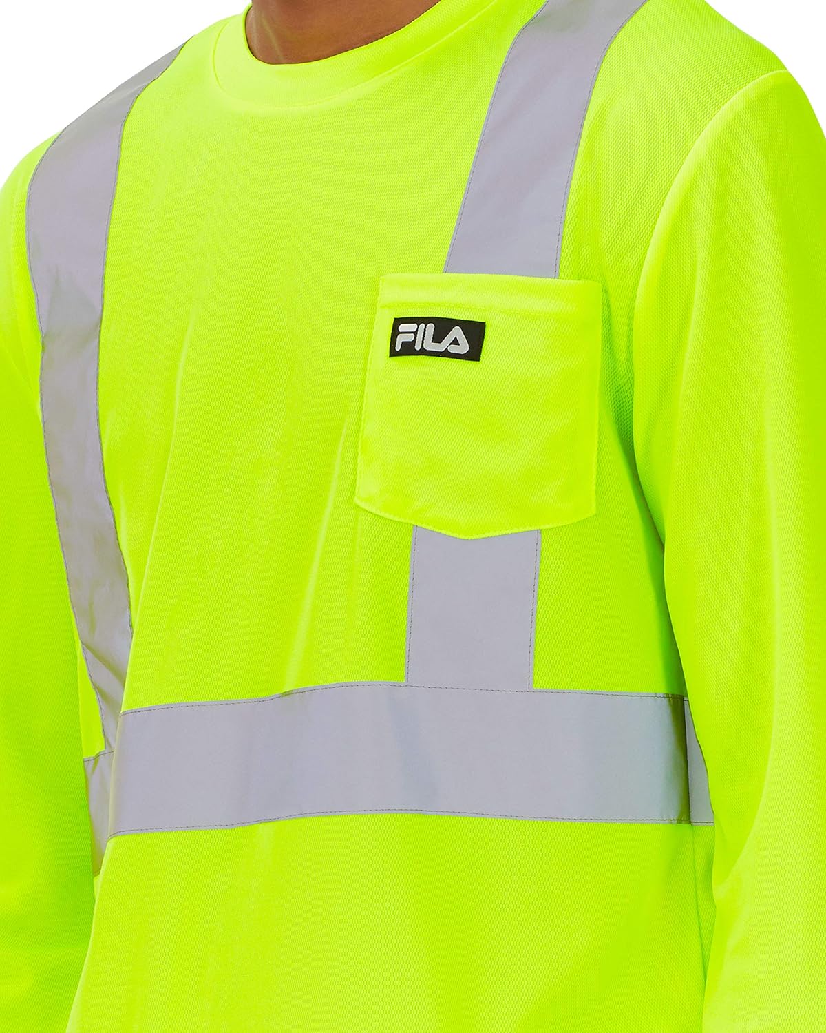 Fila Men's High Visibility Long Sleeve Pocket Top: Clothing