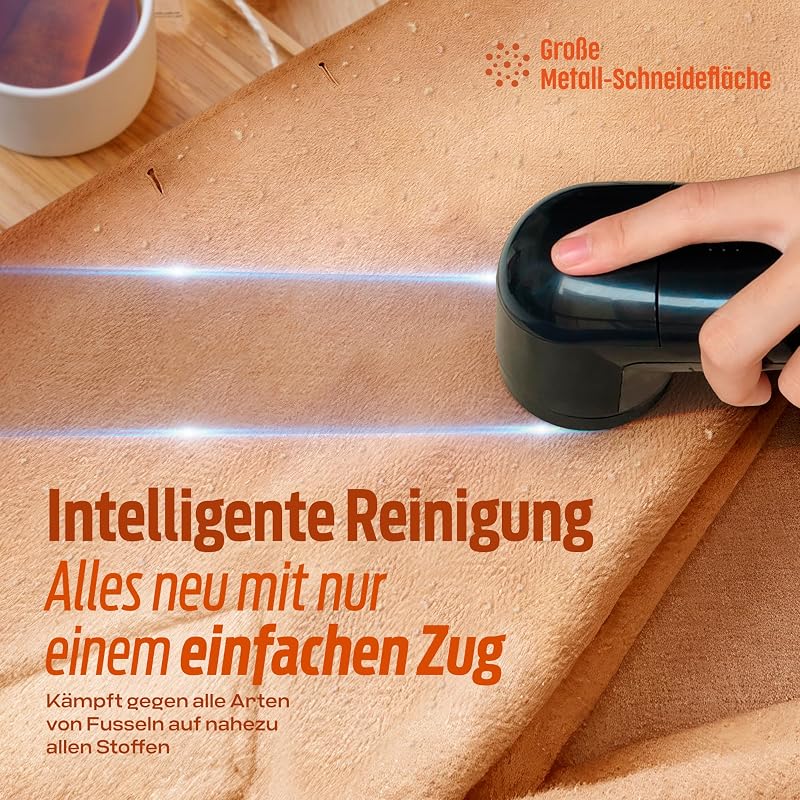 Fusselentferner für alle Kleidungsstücke, entfernt kleine Knötchen, 2 Höheneinstellungen, batteriebetrieben (2 AA-Batterien inkl.), 8 x 12.3 x 5.8 cm, schwarz