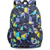 J World Oz Middle School Backpack for Kids. Cute Laptop Bookbag for Girls Boys, Cubes