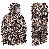 North Mountain Gear Ghillie Suit - Camo Hunting Suit - 3D Leafy Suit - Woodland Camouflage Jacket & Pants - Breathable