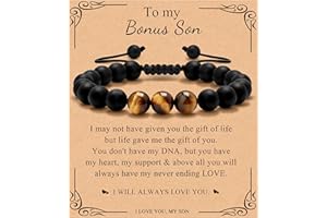 MOOGEEN To Mens Gifts Bracelet for Dad Son My Man Boyfriend Husband Brother Grandson Grandpa Bonus Dad Nephew Uncle Birthday Father's Day Anniversary Graduation Christmas Gifts for Him Tiger Eye Mens Bracelet