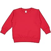 RABBIT SKINS Toddler Fleece Long Sleeve Pullover Sweatshirt, Red, 3T