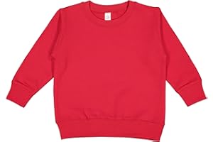 RABBIT SKINS Toddler Fleece Long Sleeve Pullover Sweatshirt, Red, 2T