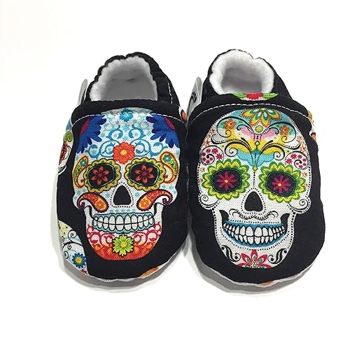 sugar skull slip on shoes