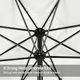 Yaheetech 9ft Garden Parasol Umbrella with Crank 8 Ribs Cream 2.7M Patio Shade view 4