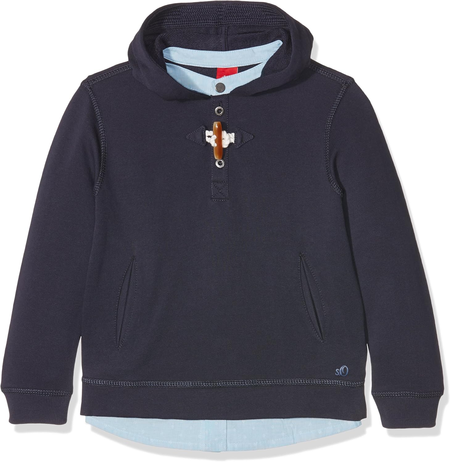 s.Oliver Jungen Sweatshirt Langarm, Blau (Dark Blue 5874), 104 (Herstellergröße 104/110