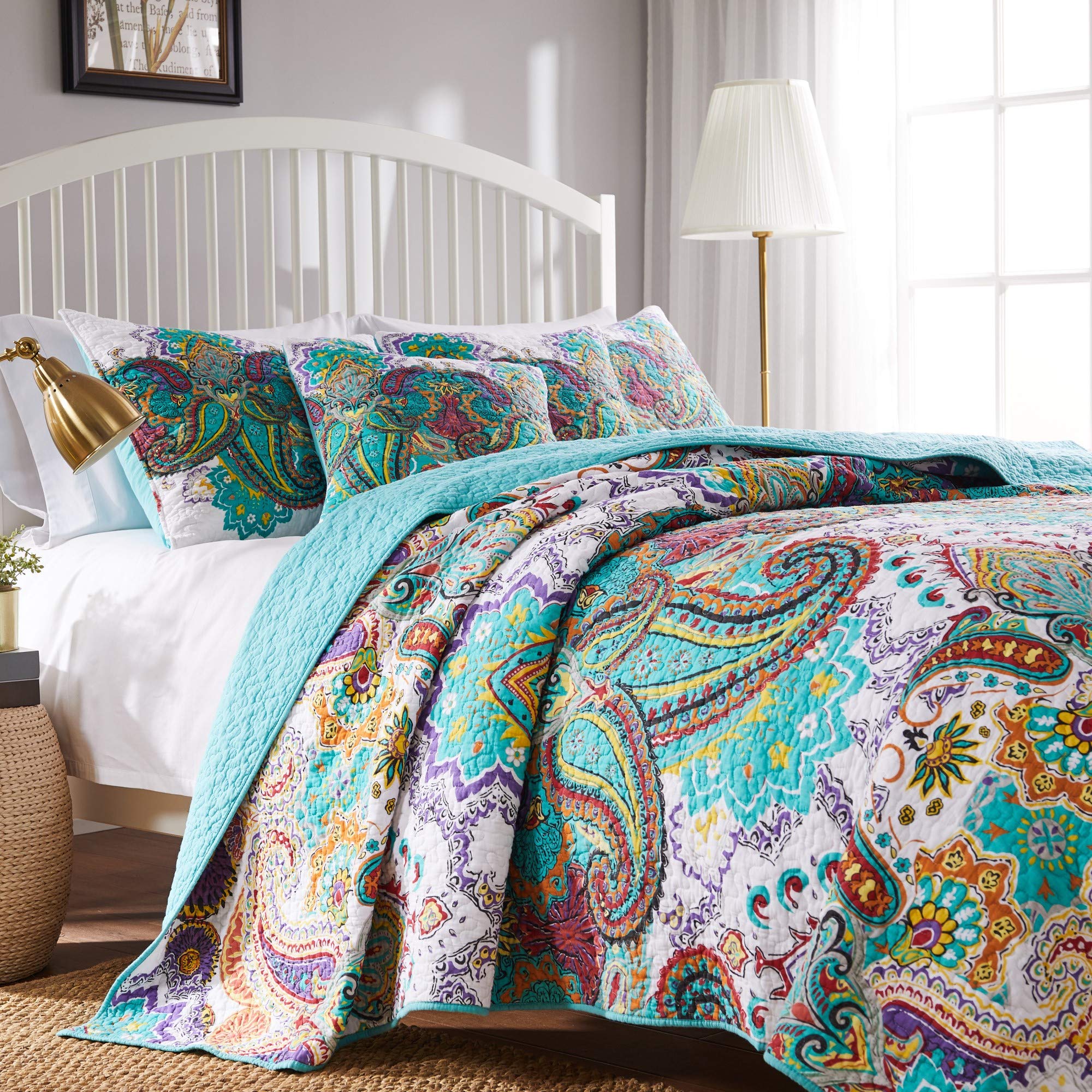 Greenland Home 100% Cotton Fashion Quilt Collection, Prewashed, Reversible Quilt Set, 3-Piece Full/Queen, Nirvana Image Greenland Home 100% Cotton Fashion Quilt Collection, Prewashed, Reversible Quilt Set, 3-Piece Full/Queen, Nirvana Image