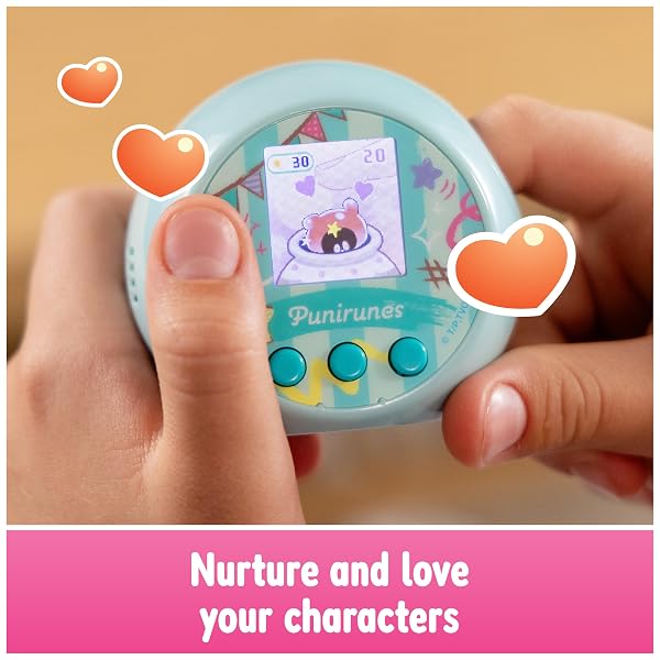 PUNIRUNES, INTERACTIVE DIGITAL TOY WITH 55 SQUISHY CHARACTERS INSIDE, REACTS TO TOUCH, COLOR DISPLAY, KIDS TOYS FOR AGES 5 AND UP
