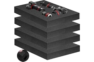 Eunice 4Pcs Polyurethane Foam Inserts -16 x 12 x 2 Inch Pick and Pluck Foam Padding Sheets for Tool Box, Camera Storage and Crafts