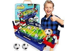 PowerKing Tabletop Foosball Table With Portable Box, Mini Competitive Sports Games, Slingshot Toys for Fun Family Game Night
