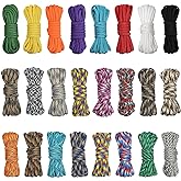 24 Colors Paracord Cord Multifunction Paracord Ropes 550lb Survival Paracord Random Combo Crafting Kit, for Making Lanyard, Bracelet, Dog Collar, Idea for Gift, 10 Feet