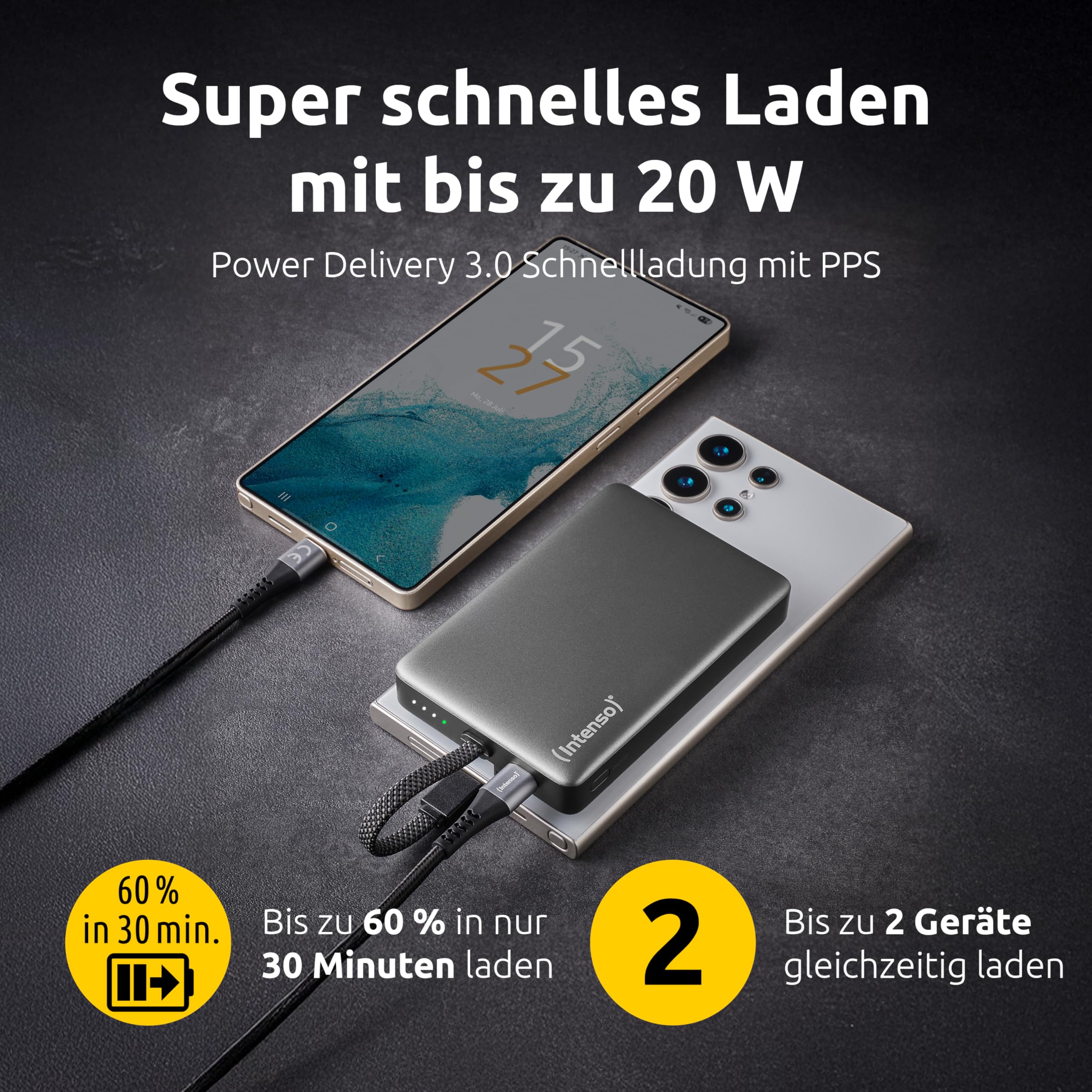 Intenso MC10000 Magnetische Powerbank 10.000 mAh mit USB-C Kabel 5
