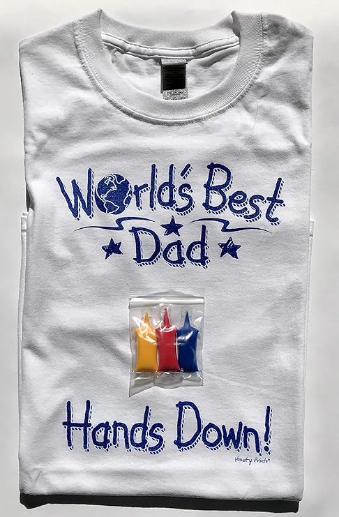 Amazon Com Hand Y Tees World S Best Dad T Shirt X Large White Arts Crafts Sewing